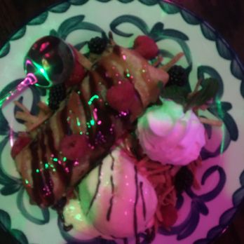 Kalaveras - Apple chimichanga desert. Very good but they should serve it already cut into pieces. Got really messy when we tried to cut it ourselves. - Mexican Near Me - Orange, California