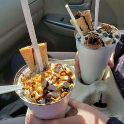 Rolling Indulgence - Butterfinger caramel(?) And rice crispie treat shakes