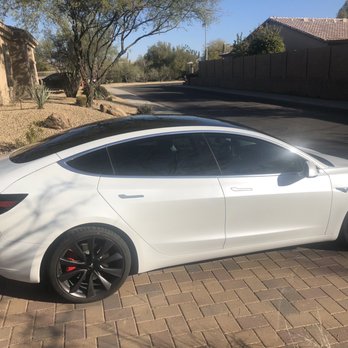 SmartFilm - 2020 Tesla 3 with llumar stratos 35% including 1 piece rear window film. 70% stratos on front - Car Window Tinting Near Me - Mesa, Arizona SmartFilm - 2020 Tesla 3 with llumar stratos 35% including 1 piece rear window film. 70% stratos on front - Car Window Tinting Near Me - Mesa, Arizona