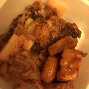 100 Percent Korean - Three sides - I got pancake, kimchi and tofu - Korean Near Me - Toronto, Ontario