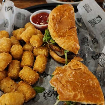 Krafted Burger Bar + Tap - Mushroom burger tots, and chicken bites. - Burgers Near Me - Elmhurst, Illinois
