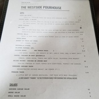 Westside Pour House - Menu - Pubs Near Me - Carson City, Nevada