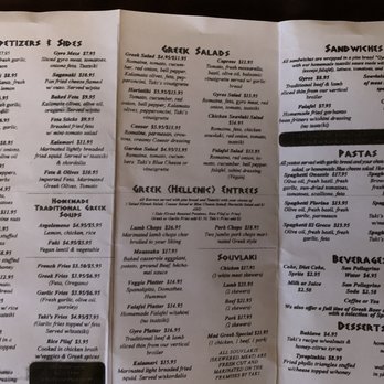 Taki's Mad Greek - Full menu - Greek Near Me - Seattle, Washington