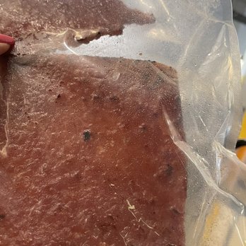 Mei Jan Hong Beef Jerky - a piece of meat wrapped in plastic - Meat Shops Near Me - Richmond, British Columbia Mei Jan Hong Beef Jerky - a piece of meat wrapped in plastic - Meat Shops Near Me - Richmond, British Columbia