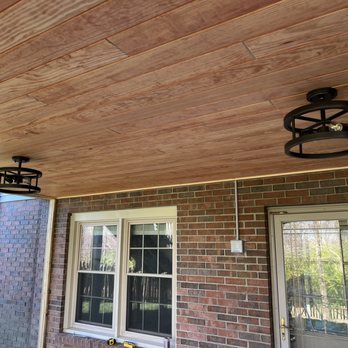 Divine Remodeling LLC  - Finished under side of deck, done with trex rain gutter system. - Decks & Railing Near Me - Williamstown, Kentucky
