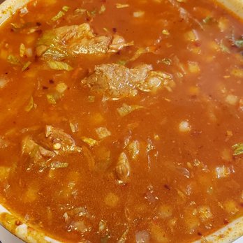 El Pulgarcito - Pork Pozole with hominy. SO F'in DELICIOUS!!!! Big chunks of pork - Salvadoran Near Me - Sparks, Nevada