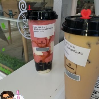 Fortune Tea - Large Cloudy strawberry 75%swt w/ boba & large azuki MT w/ xtra azuki - Bubble Tea Near Me - Honolulu, Hawaii Fortune Tea - Large Cloudy strawberry 75%swt w/ boba & large azuki MT w/ xtra azuki - Bubble Tea Near Me - Honolulu, Hawaii