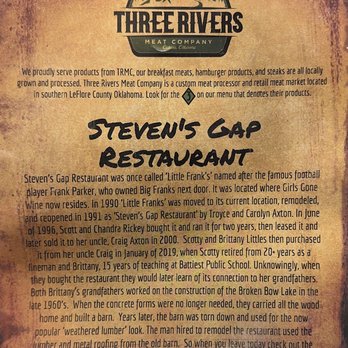 Steven's Gap Restaurant - Back - American Near Me - Broken Bow, Oklahoma Steven's Gap Restaurant - Back - American Near Me - Broken Bow, Oklahoma