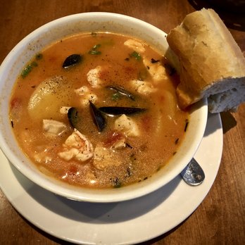 Bluestone Restaurant  - The Crisfield Stew (fresh fish, scallops, shrimp, mussels and potatoes simmered in tomato and vegetable broth, Italian bread) - American Near Me - Timonium, Maryland
