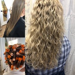 Tamara Kay Salon - Before & After long hair perm.