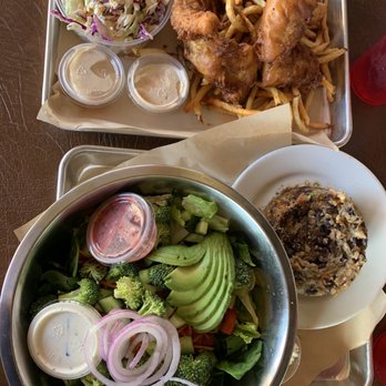 Colt Grill - Fish and chips, salad w veggie burger - Barbeque Near Me - Sedona, Arizona Colt Grill - Fish and chips, salad w veggie burger - Barbeque Near Me - Sedona, Arizona