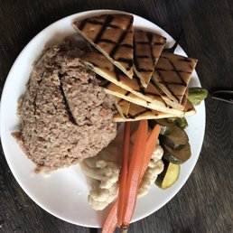 Bean hummus. Looked like canned dog food. Had no real taste and a very lumpy/grainy texture.