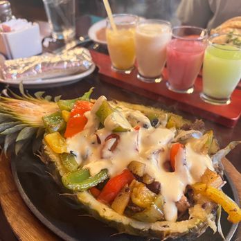 Casa Tequila Bar & Grill - The pineapple fajitas and a margarita flight. - Mexican Near Me - Lorton, Virginia