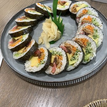 Oya Sushi - Futomaki, vegetarian, $10, no red dye in pickled ginger - Sushi Bars Near Me - Marriottsville, Maryland Oya Sushi - Futomaki, vegetarian, $10, no red dye in pickled ginger - Sushi Bars Near Me - Marriottsville, Maryland