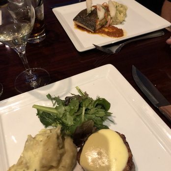 The Compass - Filet mignon with mashed potatoes. Salmon - American Near Me - Phoenix, Arizona The Compass - Filet mignon with mashed potatoes. Salmon - American Near Me - Phoenix, Arizona
