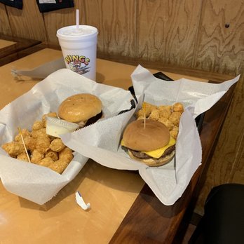 Wings Etc - Kids burger and Mahi mahi fish sandwich with tots - Sports Bars Near Me - Antioch, Illinois