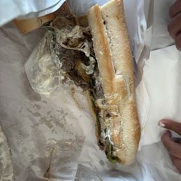 We ordered the large Cheesesteak and it was pretty good, but we did hope for a bit more flavor. We ordered the large Cheesesteak and it was pretty good, but we did hope for a bit more flavor.