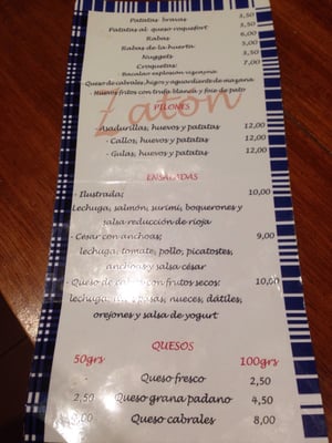 Menu photo 2 Zatón Santoña, S Menu photo 2 Zatón Santoña, S