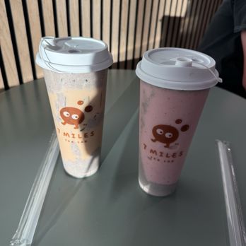 7 Miles Tea Lab - I ordered the STRAWBERRY N' CREAM (BLENDED) and my bf ordered the OREO COOKIE MILK TEA - Bubble Tea Near Me - Chino, California 7 Miles Tea Lab - I ordered the STRAWBERRY N' CREAM (BLENDED) and my bf ordered the OREO COOKIE MILK TEA - Bubble Tea Near Me - Chino, California