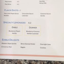 Carpenter's Cup Coffee - Recent Menu