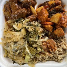 Veggie steak and veggie chicken. AMAZING, I enjoyed the chicken a bit more. Veggie steak and veggie chicken. AMAZING, I enjoyed the chicken a bit more.