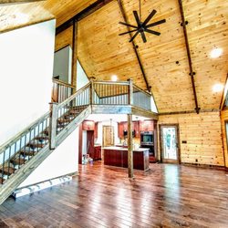 Kenny's Carpentry - View of shiplap, windiw installations, beadboard/tongue & groove ceilings & stair way/balcony we did