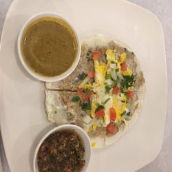 Annapurna Curry and Grill - Chattamari - Nepalese pizza topped with chicken and Egg.