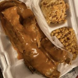 Sequoyah's Café - This was ribs, Mac and cheese and corn.