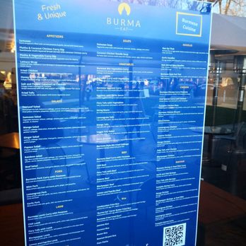 My Burma - Menu in window or: https://burma-eat.com/wp-content/uploads/2021/01/Burma-Eat-Menu.pdf - Burmese Near Me - Davis, California My Burma - Menu in window or: https://burma-eat.com/wp-content/uploads/2021/01/Burma-Eat-Menu.pdf - Burmese Near Me - Davis, California