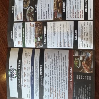 Barro's Pizza - Menu 1/2026 - Pizza Near Me - Tempe, Arizona