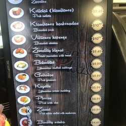Lithuanian Plaza - Menu. Kitchen closed Mondays