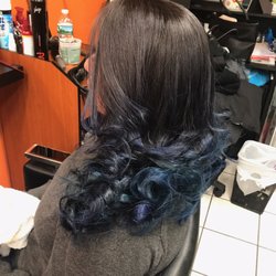 Professional Hair Studio - Two toned hair dye with blue and green