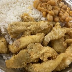 Los Andes Restaurant - Strips of Fried Fish with rice & beans 11-15-2024