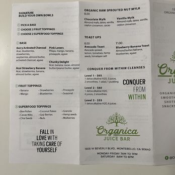 Organica Juice Bar - Menu - Juice Bars & Smoothies Near Me - Montebello, California Organica Juice Bar - Menu - Juice Bars & Smoothies Near Me - Montebello, California