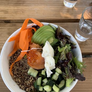 Sibling by Pushkin's - Quinoa Salmon Bowl - New American Near Me - Sacramento, California Sibling by Pushkin's - Quinoa Salmon Bowl - New American Near Me - Sacramento, California
