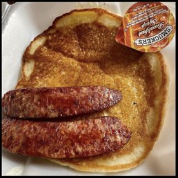 Pancakes and breakfast sausage Pancakes and breakfast sausage