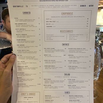 The Barrel - Menu galore - hello bone marrow options?! - Cocktail Bars Near Me - Bartonville, Texas