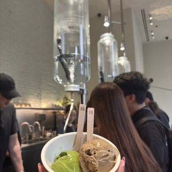 12 Matcha - Matcha and hojicha ice cream. Me and my friend prefer the matcha over the hojicha for sure - Cafes Near Me - New York, New York