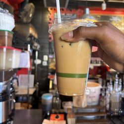 The Satellite Cafe - Iced Honey Lavender Latte