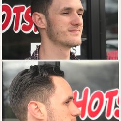 Hotshots Haircuts - Another first time client satisfied! Tapered fade by Alli.