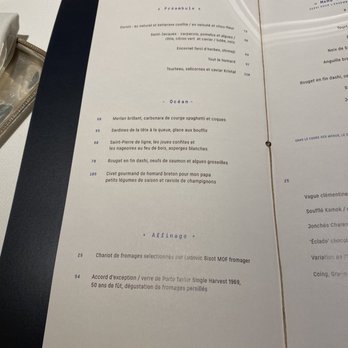 Christopher Coutanceau - Menu - French Near Me - La Rochelle, 17