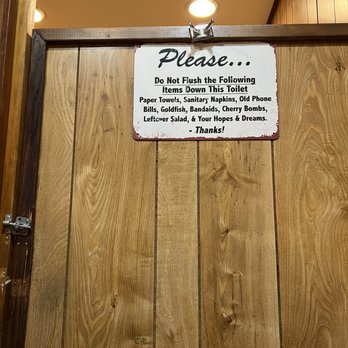 Legendary Golf - Funny bathroom sign. - Mini Golf Near Me - Hilton Head, South Carolina