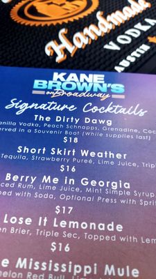 Menu photo 2 Kane Brown's on Broadway Nashville, TN Menu photo 2 Kane Brown's on Broadway Nashville, TN