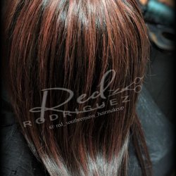 Redz Hair Studio - Lowlights finished with a full Brazilian Blowout