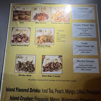 Trydis  BBQ - Menu 04/2025 - Food Trucks Near Me - Honolulu, Hawaii