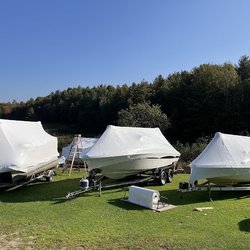Piper's Boat Service - Very busy shrink wrapping boats. AKA shrink wrap.