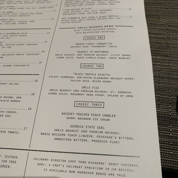 One Flew South - Uncle nearest menu - New American Near Me - Atlanta, Georgia
