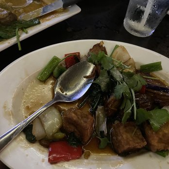 Panvimarn Thai Cuisine - Spicy Eggplant with Fried tofu - Thai Near Me - Long Beach, California Panvimarn Thai Cuisine - Spicy Eggplant with Fried tofu - Thai Near Me - Long Beach, California
