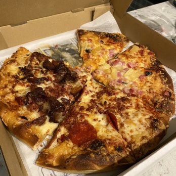 Timberwolf Pizza & Pasta Cafe - All 3 pizzas leftover that I'll be crushing before I hit the slopes tomorrow. - Pizza Near Me - Lake Louise, Alberta