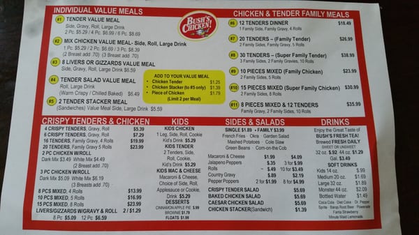 Menu photo 2 Bush's Chicken El Paso, TX